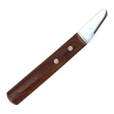 Pointed stainless steel pet stripping knife with wooden handle